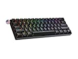 Ranked N60 Nova Mechanische 60 Prozent Tastatur | Hotswap Gaming Keyboard | 61 Programmierbare Tasten mit RGB Beleuchtung | PC/Mac Gamer | US American Layout (Schwarz, Gateron Pro Red)