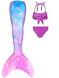 NAITOKE Meerjungfrauenschwanz für Mädchen Sommer Bikini Anzug zum Schwimmen,ohne Monoflosse,R2-150