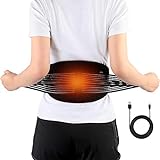 Heizgürtel für Rückenschmerzen Taille Elektrische Heizbandage Heatwraps Heizkissen mit 3 Einstellbaren Temperaturen und USB-Kabel für Den Lenden-Bauch-Unteren Rücken