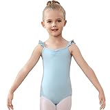 AOQUNFS Mädchen Ballettanzug Camisole Kinder Ballett Tanz Gymnastik Trikot Ballettkleidung Leotards, BT05-Blau, 2-3Jahre