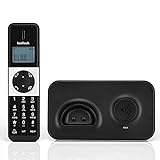 Dex Dect Phone Schnurloses Telefon - großes, kontrastreiches Display - Brillante Audioqualität - einstellbare Klangprofile (schwarz-Weiss)
