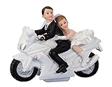 Geschenkestadl Hochzeitspaar auf Motorrad Hochzeit Figur ca. 12cm x 15cm