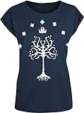 Herr der Ringe Tree of Gondor Frauen T-Shirt dunkelblau S 100% Baumwolle Fan-Merch, Filme