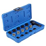 Reparatur-Werkzeug-Serie für Zündkerzen, 16 Stück, Spark Plug Tool, M14 x 1,25 mm, professionell, Einsatz für Gewinde, Auto, mit blauem Koffer