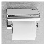 PEVSCO Badezimmerregal DuschzubehörWash-Regal-Toilettenpapierhalter mit Telefonregal Badezimmergewebe Halter Toilettenpapier Rollenhalter Duschregal