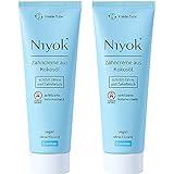 NIYOK Zahncreme Kokosöl, Eisminze (2x75ml), fluoridfreie Zahnpasta, Naturkosmetik