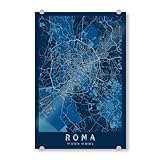artboxONE Acrylglasbild 150x100 cm Städte/Rom Rome als Stadtplan Bild hinter Acrylglas - Bild rom rom rom City