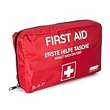 Erste-Hilfe-Tasche für Betriebe, Zuhause und Unterwegs | Inhalt nach DIN 13157 | rot | Verbandtasche gefüllt | Erste-Hilfe-Koffer | Verbandkasten | Erste Hilfe Kasten