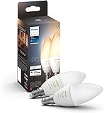 Philips Hue White Ambiance E14 LED Lampe Doppelpack, dimmbar, alle Weißschattierungen, steuerbar via App, kompatibel mit Amazon Alexa (Echo, Echo Dot)