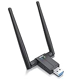 CSL - WLAN USB 3.2 Gen1 Stick 1300 MBit/s Dual Band - WiFi 2,4 + 5Ghz, 2 x 5 dBi Externe Antennen, Mini Adapter Stick, Wireless LAN, WLAN Dongle, hohe Geschwindigkeit, Für PC mit Windows 7 - 11
