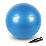 Panda Eye Pilates Gymnastikball Anti-Burst Fitnessball,Yoga Balance Ball für Training, Geburt,Stabilitätsgymnastik Bürotraining und Physiotherapie (55cm-75cm) (Blau, 75CM)