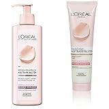 L'Oréal Paris Gesichtsreinigung, Reinigungsmilch zur Entfernung von Make-up, Mit Rosen-und Jasminextrakt 1 x 400 ml & L'Oreal Paris Kostbare Blüten Waschgel(1 x 150 ml)
