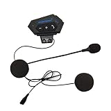 Motorradhelm-Headset mit FM-Radio,4.1- und EDR-Bluetooth-Technologie,Motorradkommunikations- und Unterhaltungssystem mit natürlicher Sprachbedienung und integriertem Lautsprecher Freisprecheinrichtung