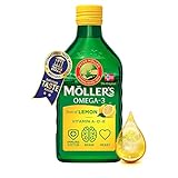 Möller's Omega 3 Lebertran Öl | Nordic Omega 3 Nahrungsergänzung mit EPA, DHA, Vitamin A, D, E | Superior Taste Award | Hochreiner natürlicher Lebertran | 165 Jahre alte Marke | Zitrone | 250 ML