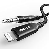 NIMASO AUX Kabel iPhone [MFi Zertifiziert],Lightning Klinke Kabel, Lightning auf 3.5mm Klinke Audio Kopfhörer Adapter für iPhone 13 13 Pro 13 Pro Max 13 Mini 12 12 Pro Max 12 Mini 11 Pro Max XS X 8 7