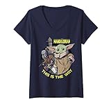 Damen Star Wars: The Mandalorian Child Group Shot This Is The Way T-Shirt mit V-Ausschnitt