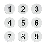 Rundes Spind Zahlenanhänger Aufkleber Zimmernummer Türschild mit Selbstklebeband (1-25, Weiß)