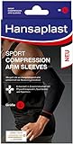 Hansaplast Sport Compression Wear Arm Sleeves, Armbandage unterstützt die Muskulatur, Ellenbogenbandage fördert mit Kompression die Muskelregenration, 1 Paar, Größe L/XL