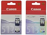 Canon PGI-512 BK / CL 513 Tintenpatronen, 2er Pack ( schwarz / farbig)