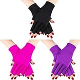 3 Paar UV Shield Handschuh Gel Maniküre Handschuh Anti UV Fingerlose Handschuhe Schützen die Hände vor UV-Licht Lampe Maniküre Trockner (Farbe Set 3)