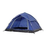 Lumaland Outdoor leichtes Pop Up Wurfzelt 3 Personen Zelt Camping Festival etc. 210 x 190 x 110 cm robust Blau
