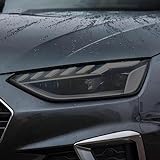 ChrOx Auto Scheinwerfer Schutzfolie Vinyl Anti Scratch Transparent Schwarz TPU Aufkleber Zubehör 2 Stück, für Audi A4 B8 B9 8K 8W S4 RS4 2013-Geschenk