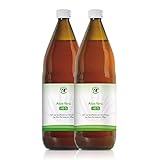 Aloe Vera Bio-Direktsaft 100% | Handfiletiert | Reich an natürlichen Inhaltsstoffen | Durchschnittlich 1200mg/l Aloverose | Braunglasflaschen | 2 x 1000ml