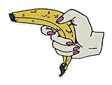 I will shoot you! Bananen Pistole Patch zum Aufbügeln | Frauen Hand Patches, Obst Bügelflicken, Witziger Flicken, Aufnäher Finally Home