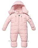 ZOEREA Baby Mädchen Schneeanzug Daunenanzug Daunenmantel Strampler Winter Babybekleidung für 0-18 Monate(Rosa, Etikette 120)