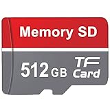 roebow SD Karte 512GB Speicherkarte TF Carte High Speed Memory Card Wasserdicht TF Card 512GB Speicherkarten Mini SD Card für Computer/Kameras/Tablets