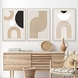 Trayosin 3er Premium Poster Set,Moderne Abstrakt Kunst Wandbilder,Ohne Rahmen Kunstdruck Leinwandbild,Boho Deko Bilder für Wohnzimmer Schlafzimmer (50x70cm)