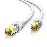 CSL - 15m CAT 7 Netzwerkkabel Gigabit Ethernet LAN Kabel - 10000 Mbit s - Patchkabel - Cat.7 Rohkabel S FTP PIMF Schirmung mit RJ 45 Stecker - Switch Router Modem Access Point