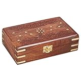 Orientalische kleine Aufbewahrungsbox mit Deckel 20cm groß Dubhe | Orientalischer Schmuckkästchen für Mädchen und Damen zur Schmuckaufbewahrung | Marokkanische Schatulle Box aus Holz