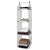 3 PAGEN® Hängeregal 4 Etagen, Hängender Organizer für den Kleiderschrank 4 Ebenen, zusammenklappbar, Schrank-Organizer, platzsparendes Hängeregal für Kleidung & Accessoires, 4-stufig, faltbar, 1 Stück