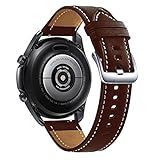 JWTPRO Correa Ersatz-Armband aus Leder für Samsung Galaxy Watch 3 41 45 mm 42 mm Armband für Huawei Watch 3 GT2 46 mm Pro (Farbe: Dunkelbraun, Größe: 20 mm Universal)