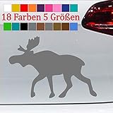 Generisch Elch Silhouette Aufkleber Sticker Wild Deer Wald Norwegen Tier Schweden 90-Silber 8,5x6cm