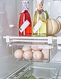 AIKZIK kühlschrank Schubladen, Einstellbare Lagerregal Kühlschrankschubladen Partition Layer Organizer, Ausziehbare Kühlschrank Schublade Organizer Kühlschrank Aufbewahrungsbox (2 Stück)