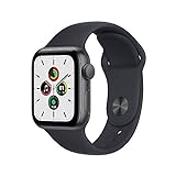 Apple Watch SE (1. Generation) (GPS, 40mm) Smartwatch - Aluminiumgehäuse Space Grau, Sportarmband Mitternacht - Regular. Fitness-und Aktivitätstracker, Herzfrequenzmesser, Wasserschutz