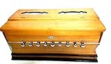 Harmonium 9 Stops, 3 1/2 Oktave, Double Reed, Clutch, natürliche Farben, Standard, Buche, gepolsterte Tasche, A440 Tuned, indisches Musikinstrument/Indian Harmonium/Professional Harmonium