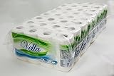 64 Rollen Vella Toilettenpapier, 3-lagig, Zellstoff weiß, 150 Blatt je Rolle