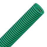 FLEXTUBE GR 40mm Meterware PVC Schlauch, Spiralschlauch, Saugschlauch mit Hart PVC Spirale, grün transparent