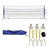 Material Gestell: Stahl-Badminton Netz Set mit Federbällen 500 x 155 cm Netzgröße: 500 x 72 cm (L x H)