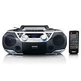 Lenco SCD-720 - Boombox DAB+ - Bluetooth 5.0 - Toploader CD/MP3-Player - Kassettendeck - FM Radio - USB-Anschluss - 2 x 6 Watt RMS - Bass Reflex - Fernbedienung - Silber