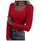 2025 - Damenmode Casual Tank Top V-Ausschnitt T-Shirts Sommer Spitzenärmel Casual Loose T-Shirts Top Gestalten (Red, XL)
