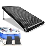 LZQ Solar Poolheizung Sonnenkollektor Solarheizung Pool 15L Kollektorwasserinhalt Heizungen Anschluss Ø 50mm für Warmwasser Schwimmbad Gartendusche Schwarz, 111,5 x 66 x 6,5 cm