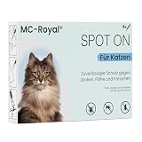 MC-Royal® Spot On Zeckenschutz für Katzen [100% natürliche Inhaltstsoffe] Zeckenmittel für Katzen - Zeckenschutz Katze - Spot On fü