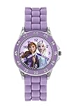 Disney Mädchen Analog Quarz Armbanduhr mit Silikon Armband FZN9505, violett, Armband