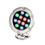 ZCTSZ Teichlicht IP68 Wasserdichtes LED-Farbwechsel-Brunnenlicht AC 12 V Einstellbarer Abstrahlwinkel Design-Scheinwerfer，für Swimmingpool (Color : Red, Size : 15W)