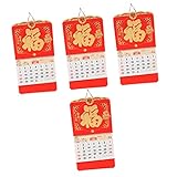 Tofficu 4 Stück 2023 Jahr Des Hasenkalenders Bürokalender Chinoiserie-Dekoration Weihnachtsdekoration Chinesischer Neujahrskalender Großer Wandkalender 2022–2023 Kaninchenjahr