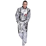 EraSpooky Herren Astronaut Kostüm Weltall Raumfahrer Anzug Spaceman Overall Outfit